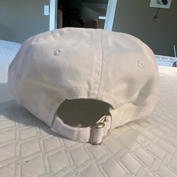 White Baseball Cap with Pink Crystal Breast Cancer Awareness Ribbon NWOT - Picture 3 of 9